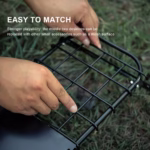Mini Camping Table Adjustable Height Retractable Grid Table Stove Rack Metal Folding Tea Table for Outdoor Camping