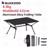 -BLACKDOG Folding Table Aluminium Alloy 4.3kg Ultralight Adjustable Height Outdoor Camping Picnic Portable Table