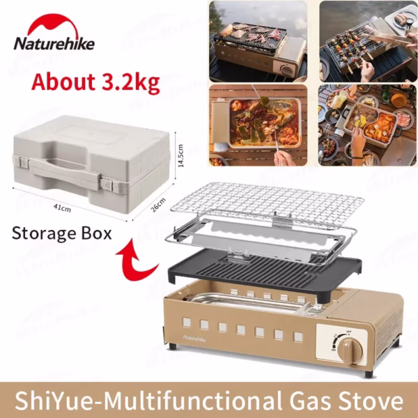 Outdoor Portable Gas Stove 2300W Camping Multi-Function Cooking Stove Hiking Picnic Equipment Fried Boiled Furnace