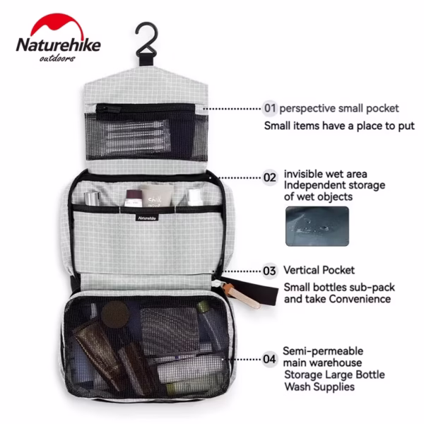 Travel Hangable Toiletry Bag Waterproof Wet And Dry Swimming Portable Outdoor Business Square Cosmetic Storage Bag