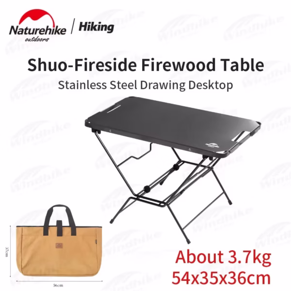 Camping Firewood Storage Table Stainless Steel Tabletop Camping Supplies Removable Versatile Outdoor Picnic Table