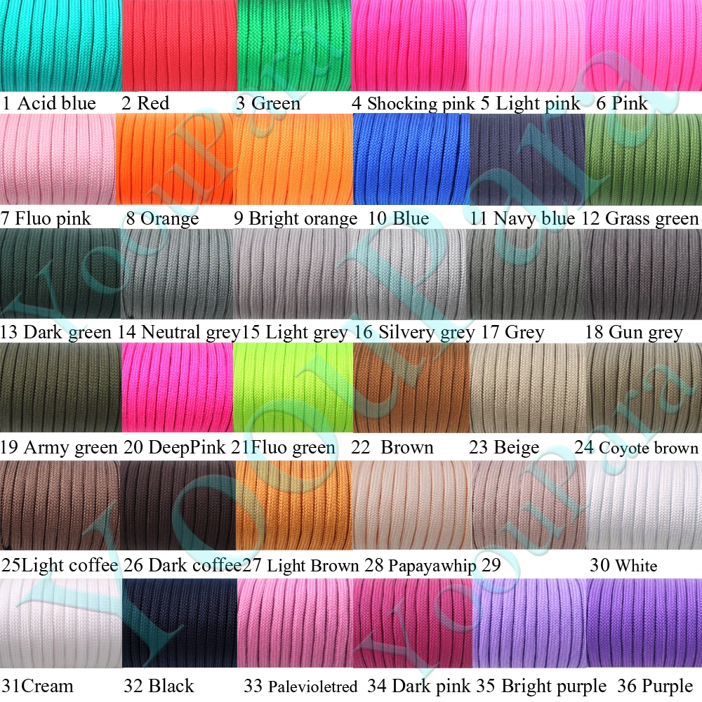 Vibrant 252 Colors Paracord 550 - Ultimate Adventure Rope 100 FT