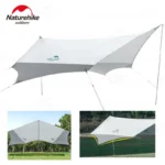 5-8 Persons Tarp Camping Hexagonal Canopy Dovetail Shape Outdoor Windproof Tourist Awning Silver Coating Oxford Cloth