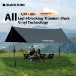 BLACKDOG Hexagonal Canopy for 6-8 Person Black Coated 150D Oxford Sunshade Waterproof PU5000+ Square Sun Shelter Tent - Image 2