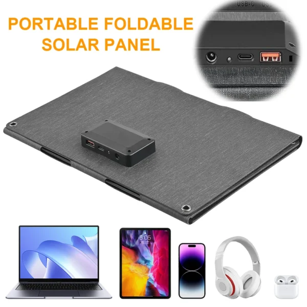 45W Foldable Solar Panel Folding Solar Charger Waterproof Outdoor Portable Folding Solar Panel Charger with USB Type C DC