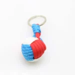 Adventure-Ready Paracord Keychain with Monkey Fist & Steel Ball - Image 2