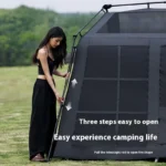 BLACKDOG Automatic Tent Outdoor Camping Black Coated Waterproof with Sun Shelter Quick Open Setup Picnic Family Tent