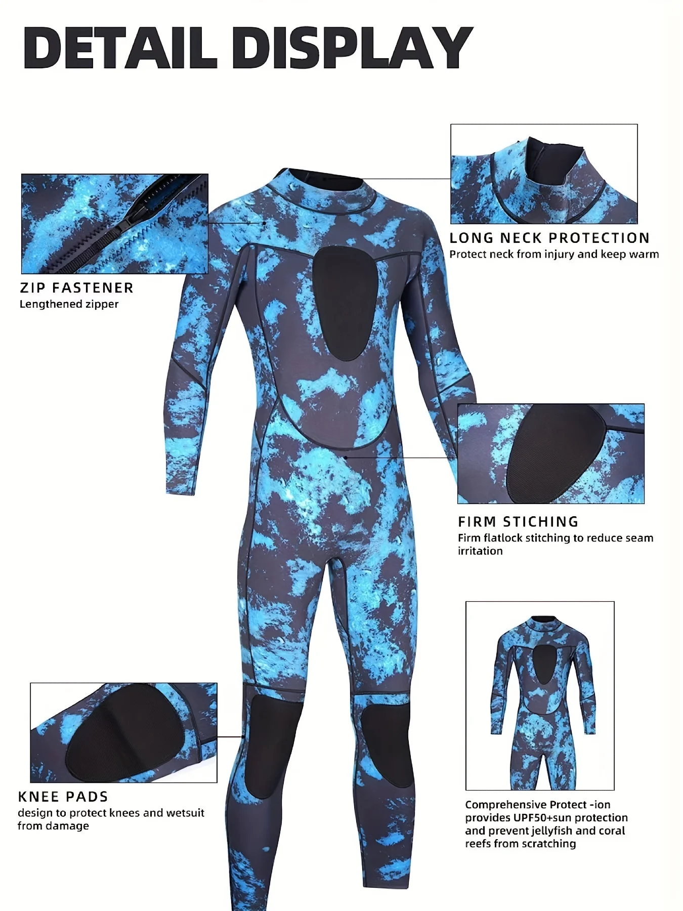NEW Men Camouflage Wetsuit 3mm Neoprene Surfing Scuba Diving Snorkeling Swimming Body Suit Wetsuit Surf Kitesurf Equipment 3XL 4 kf S4d7c125b8df6471886aa2b09f8b6a643W