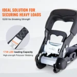 SucceBuy 4pcs Trailer Ratchet Tie Down Straps with Padded Handles Hook Brake Binding Belt for Moving Securing Cargo Motorcycle - Image 2