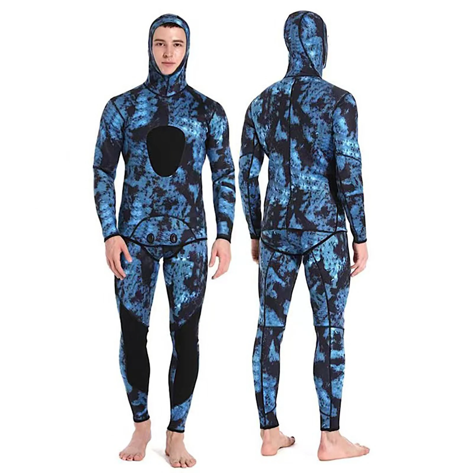 DEMMET 5mm CR Freediving Hunting Fish Suit Camouflage Two Piece Wetsuit Men's Snorkeling Kayak Swimming Harpoon Fishing Wetsuit 16 kf S626a6b0dadb749d482bd7a59e262e652u
