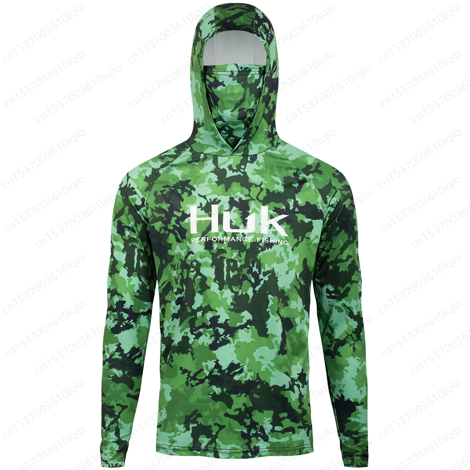 HUK Camouflage Hooded Fishing Shirt - UPF 50+ Protection