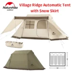 Automatic Tent With Snow Skirt 4 Season 4 People Outdoor Camping Quick Open Tent Double Layers 3 Door Waterproof Tent - Image 2