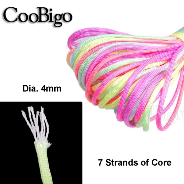 Vibrant 4 mm Light Rainbow Paracord - Adventure-Ready Gear