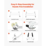 VEVOR 1000/1300 lbs Watercraft PWC Dolly Jet Ski Stand PWC Cart with 4 Casters & Adjustable Bunks for Moving Kayaks Speedboats - Image 5