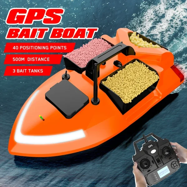 MBLN 40 GPS RC Bait Boat - Night Fishing, 2 KG Load, 500 m Range
