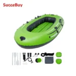 SucceBuy Inflatable Boat 4-Person Inflatable Fishing Boat Strong PVC Boat Raft Kayak 45.6" Aluminum Oars High-Output Pump