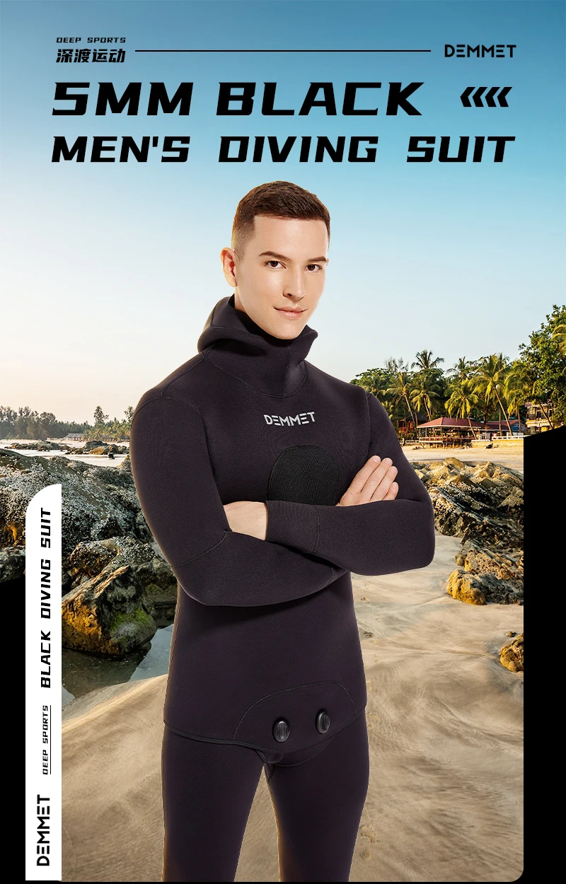 DEMMET 5mm CR Freediving Hunting Fish Suit Camouflage Two Piece Wetsuit Men's Snorkeling Kayak Swimming Harpoon Fishing Wetsuit 1 kf Sa019f6f4ae404a25a28a0f2194188a76B