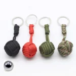Adventure-Ready Paracord Keychain with Monkey Fist & Steel Ball