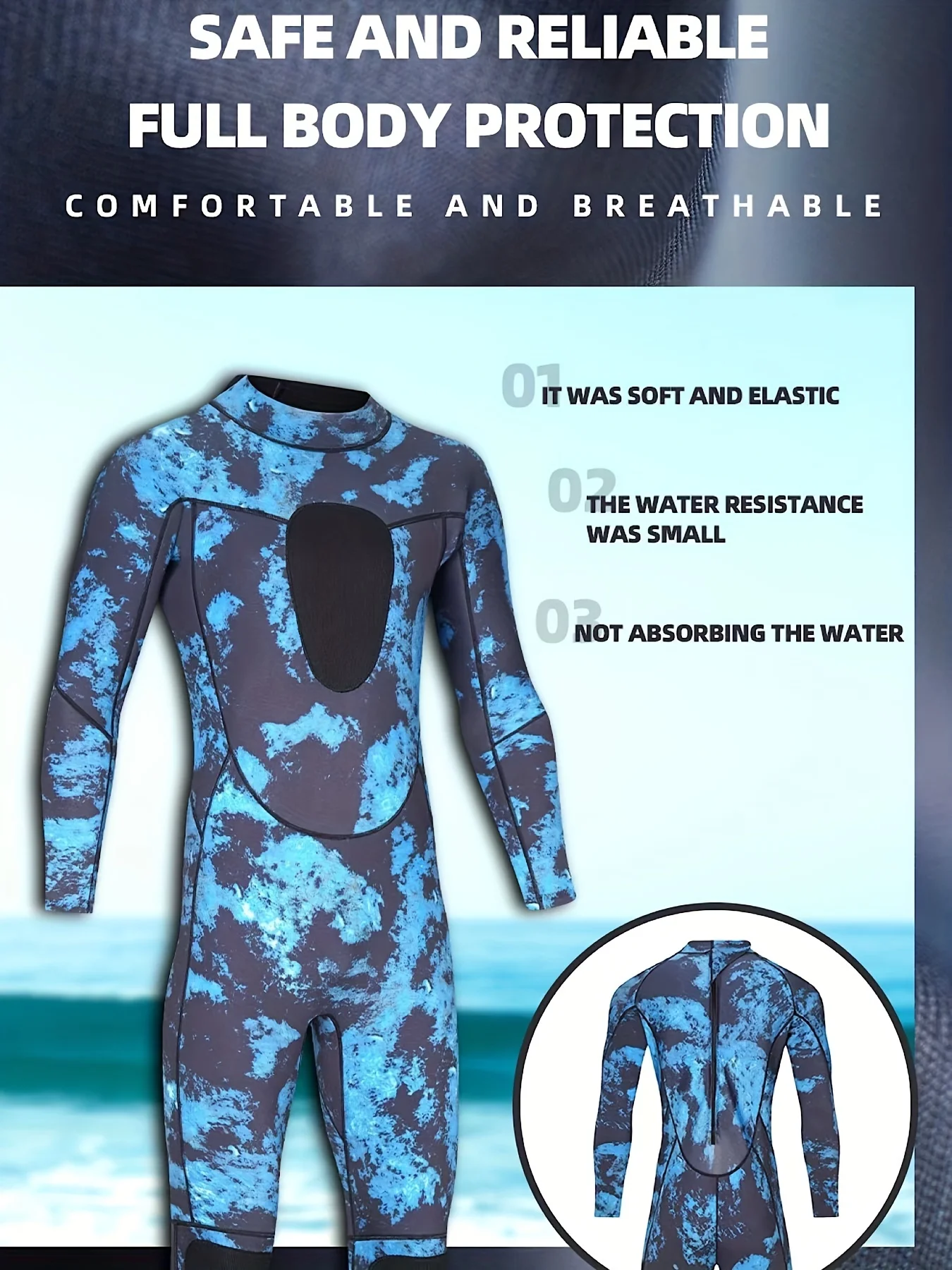 NEW Men Camouflage Wetsuit 3mm Neoprene Surfing Scuba Diving Snorkeling Swimming Body Suit Wetsuit Surf Kitesurf Equipment 3XL 3 kf Sb0e66cad3aa444628e43db949ddef9d0t