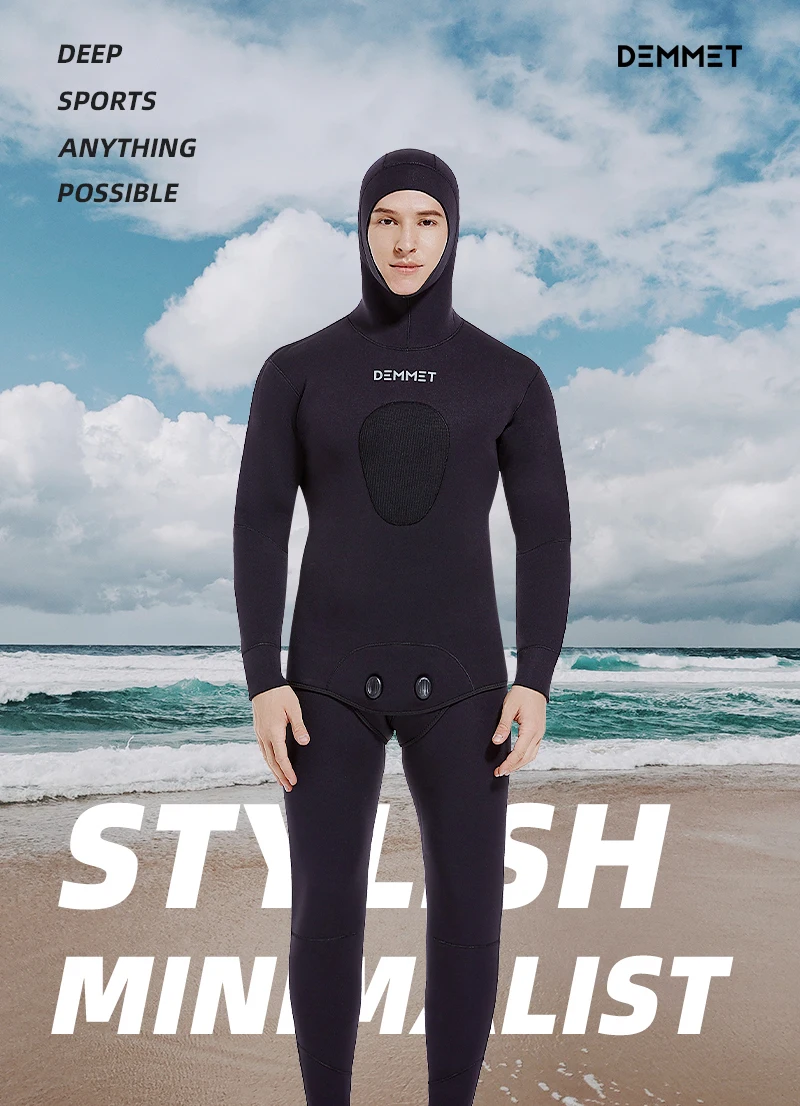 DEMMET 5mm CR Freediving Hunting Fish Suit Camouflage Two Piece Wetsuit Men's Snorkeling Kayak Swimming Harpoon Fishing Wetsuit 8 kf