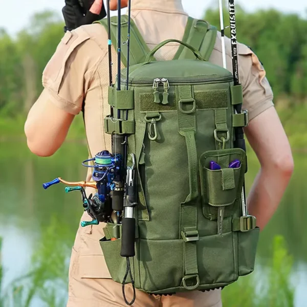 Adventure-Ready Fishing Backpack with Rod Holders & Storage
