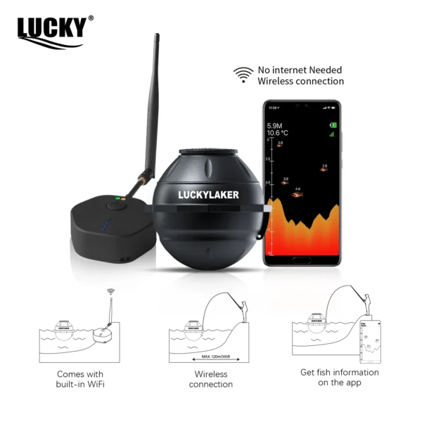 LUCKY FF916 Wi-Fi Fish Finder: Catch More with Smart Tech
