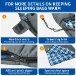Camping Sleeping Bag HL500 Winter Warm Cotton Hooded Splicable Sleeping Bag Ultralight Outdoor Blanket Shawl Coat - Image 5