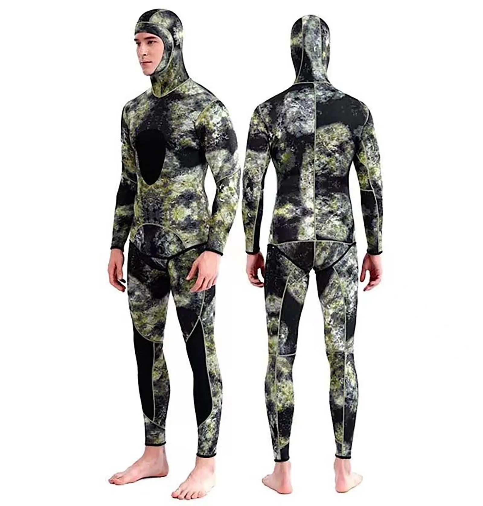 DEMMET 5mm CR Freediving Hunting Fish Suit Camouflage Two Piece Wetsuit Men's Snorkeling Kayak Swimming Harpoon Fishing Wetsuit 12 kf Sfb4033839794492f8d5d7bfc0e02cc3dz