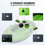 SucceBuy Inflatable Boat 4-Person Inflatable Fishing Boat Strong PVC Boat Raft Kayak 45.6" Aluminum Oars High-Output Pump - Image 4