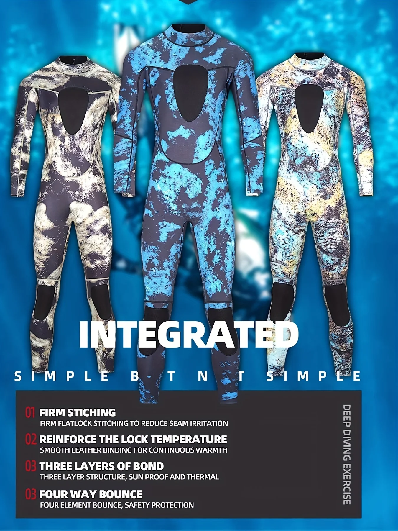 NEW Men Camouflage Wetsuit 3mm Neoprene Surfing Scuba Diving Snorkeling Swimming Body Suit Wetsuit Surf Kitesurf Equipment 3XL 1 kf Sfe592d92a59f4066b7fdec7e93de62efe