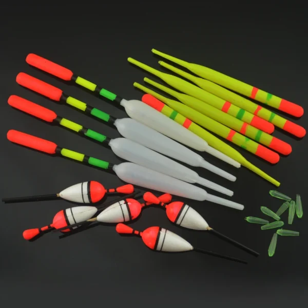 Versatile 15 PCS Fishing Float Buoys with Tackle Box & Hooks