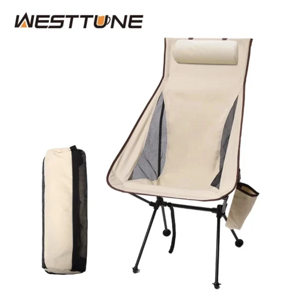 Ultimate Comfort Folding Camping Chair with Headrest - WEST TUNE