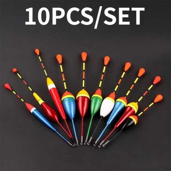 Vibrant 10-Piece Fishing Floats Set for Ultimate Catching Fun